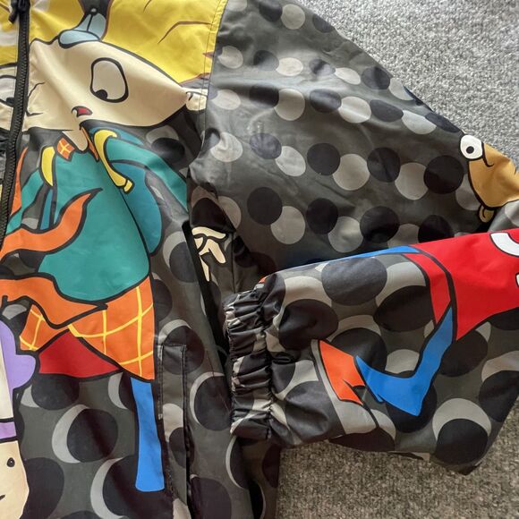 Members Only x Nickelodeon Jacket Menβs Large Black 90s Cartoon Rug Rats Arnold - Picture 3 of 13